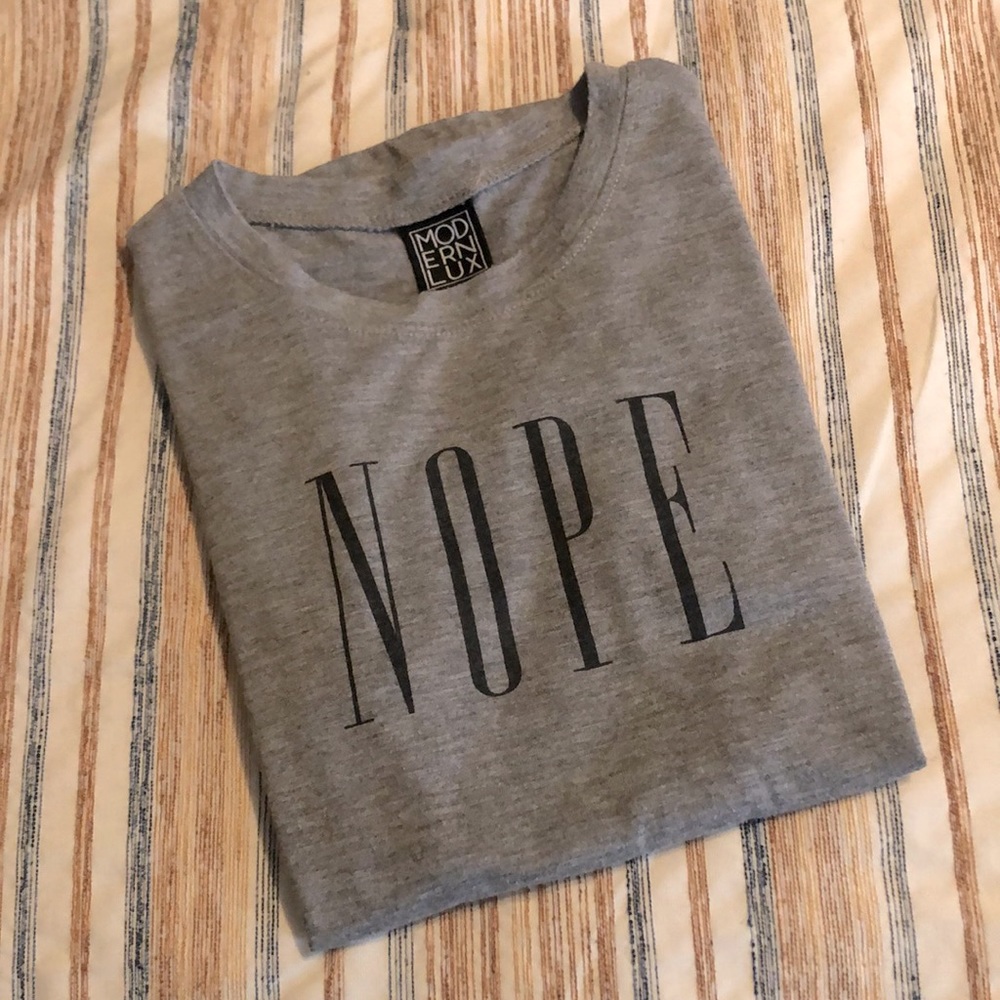 “NOPE” Gray T-shirt Womens Small